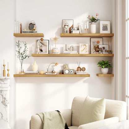Fun Memories Floating Shelves, 8 Inch Deep Floating Shelves for Wall, 8 x 8 Wall Shelves, Rustic