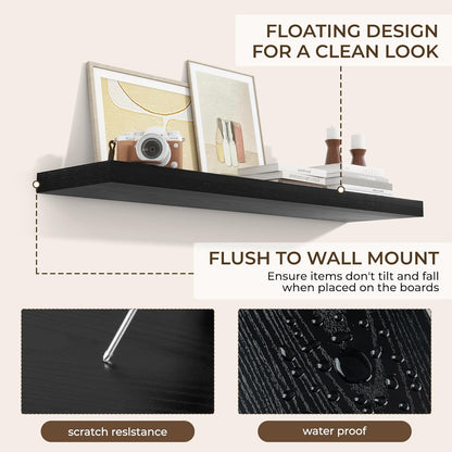 RICHFOCUS 48Inch Floating Shelves for Wall 2 Pack Shelves for Bedroom|Kitchen|Bathroom Wall Mounted