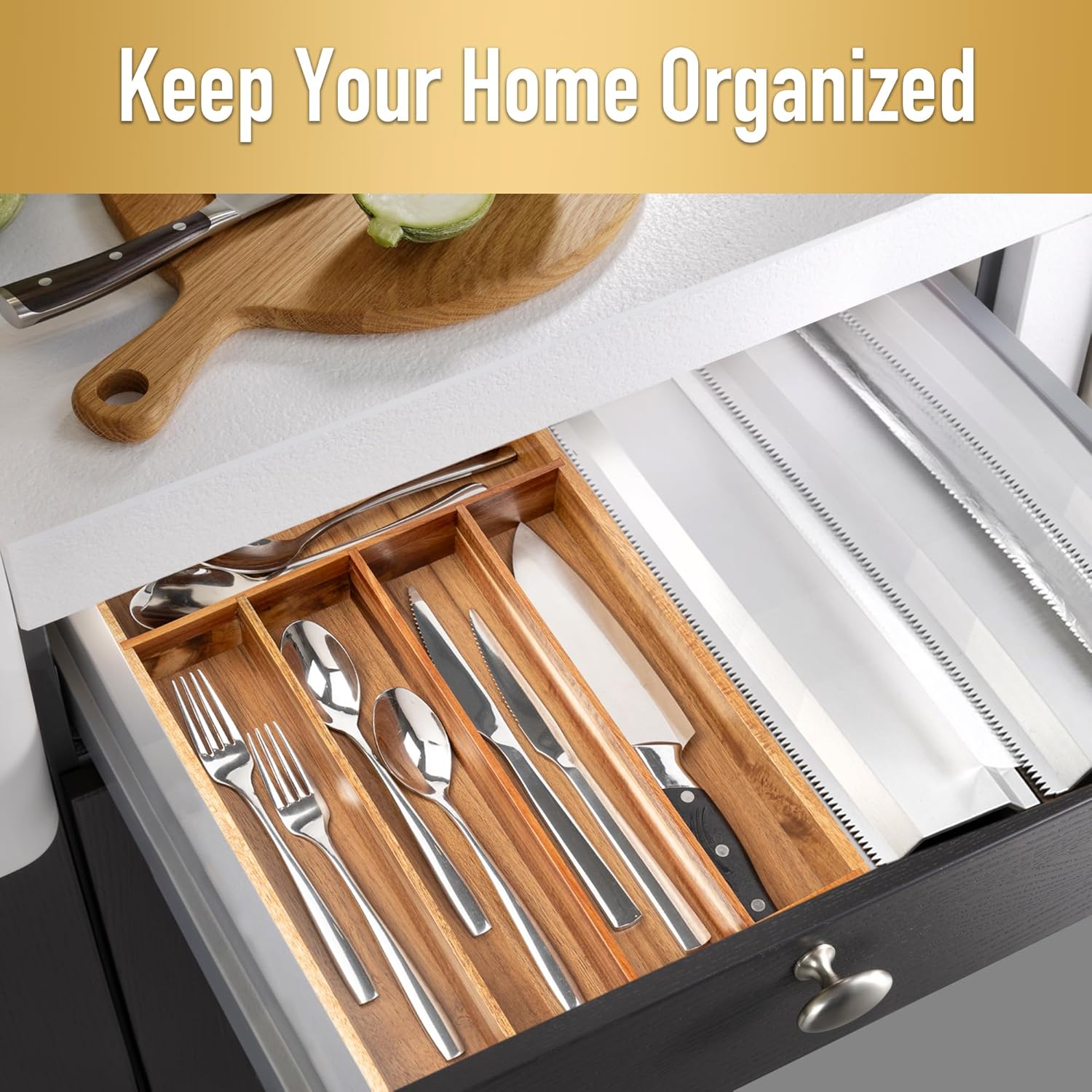 Silverware Organizer Kitchen Drawer Organizer Utensil Organizer Acacia Silverware Holder Cutlery