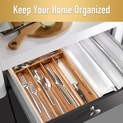 Silverware Organizer Kitchen Drawer Organizer Utensil Organizer Acacia Silverware Holder Cutlery