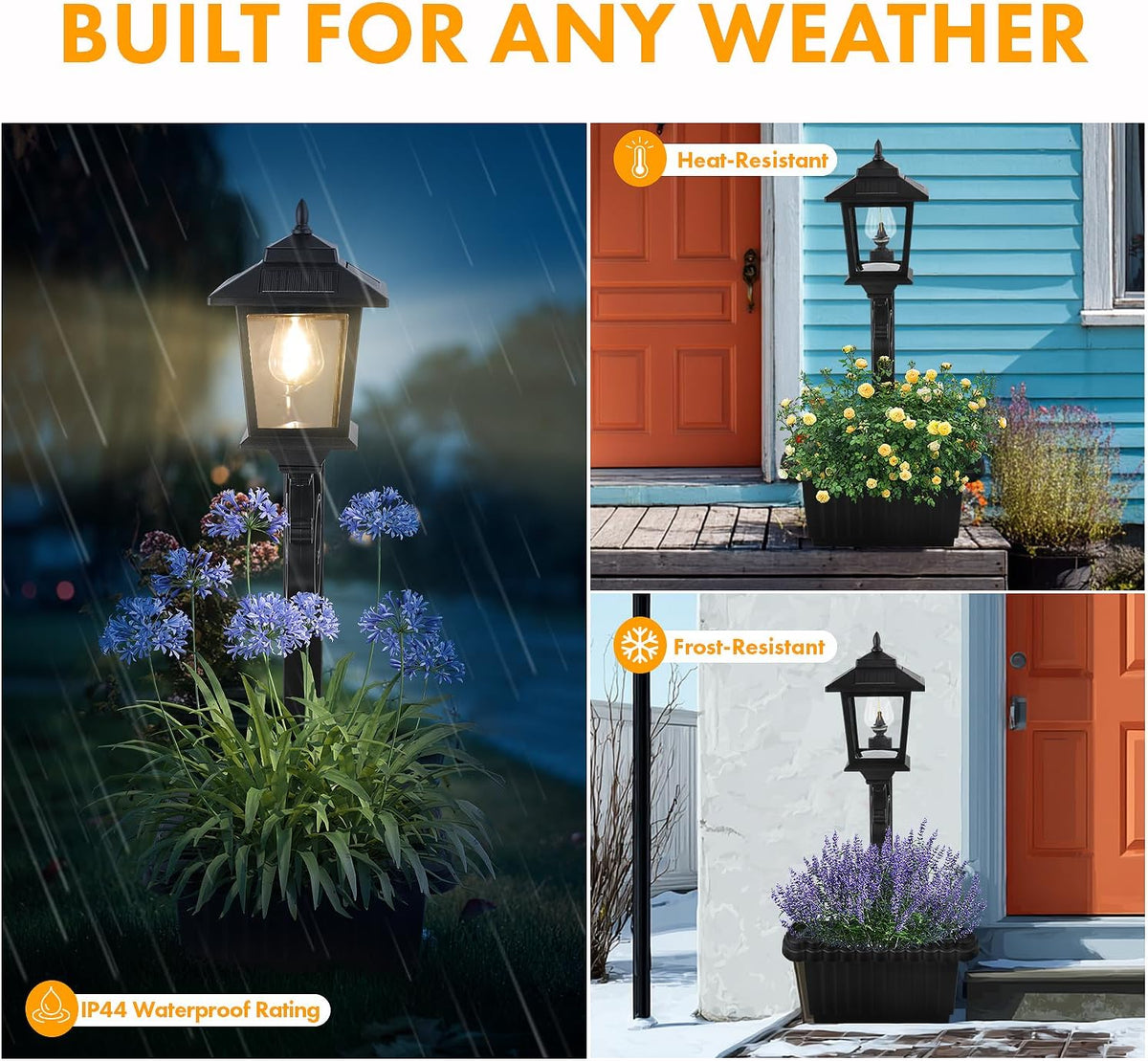 Solar Lamp Post Light with Planter, 2 in 1 Outdoor Flower Pots, Wall Mount or Freestanding