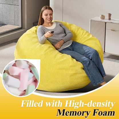 3.5FT Bean Bag Chairs Teardrop Bean Bag Chair for Adults Beanbag Chair with Memory Foam Filled