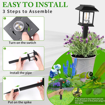 Solar Lights Outdoor,12 Pack Waterproof Auto On/Off Solar Pathway Lights for Your Garden