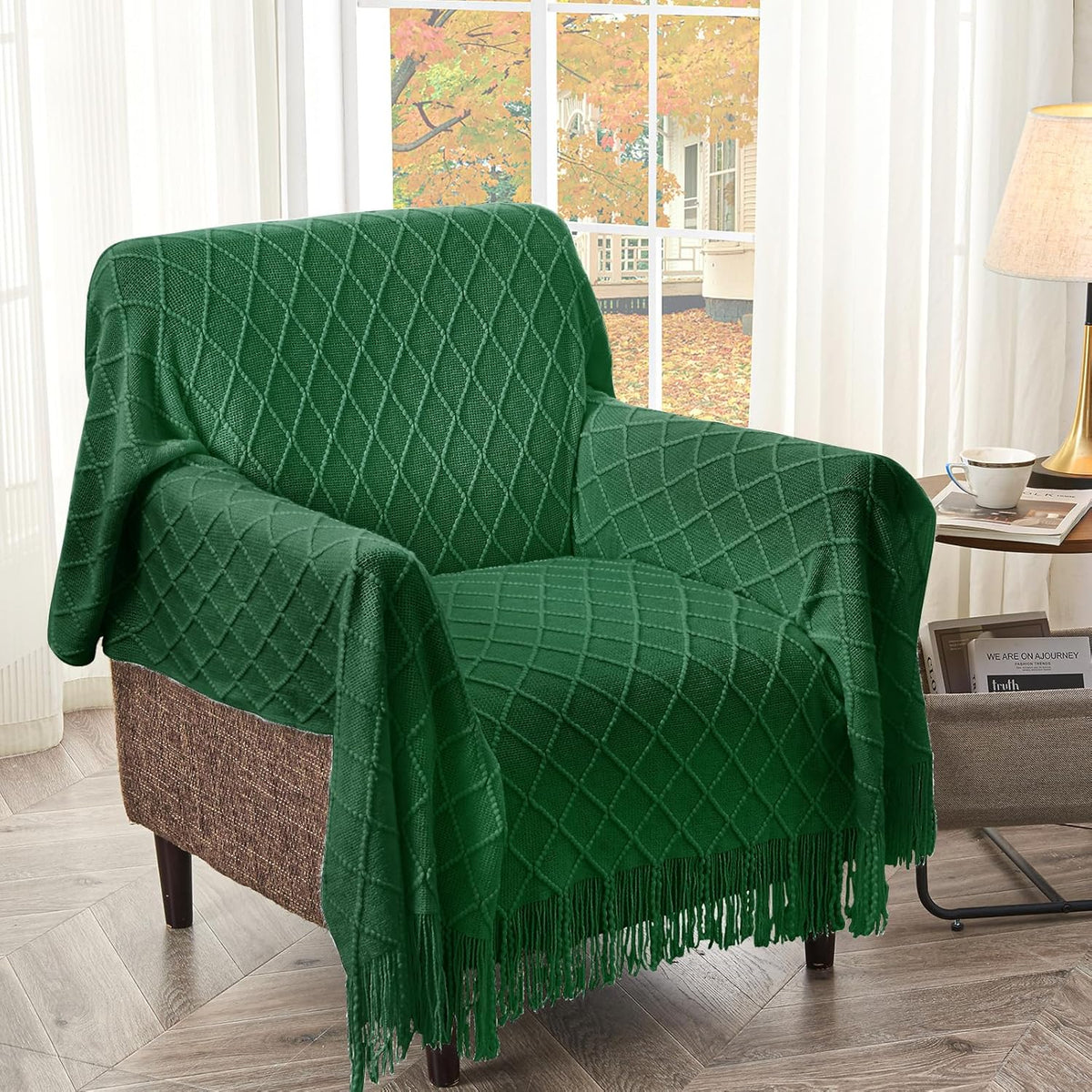 inhand Knitted Throw Blanket for Couch and Bed, Soft Living Room Home Decor Knitted Blanket with