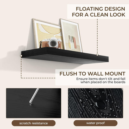 RICHFOCUS 31.5Inch Floating Shelves for Wall 2 Pack Shelves for Bedroom|Kitchen|Bathroom Wall