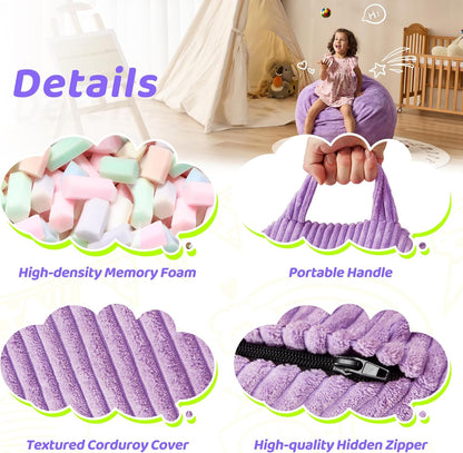 Bean Bag Chairs Teardrop Bean Bag Chair Beanbag Chair with Memory Foam Filled Machine Washable