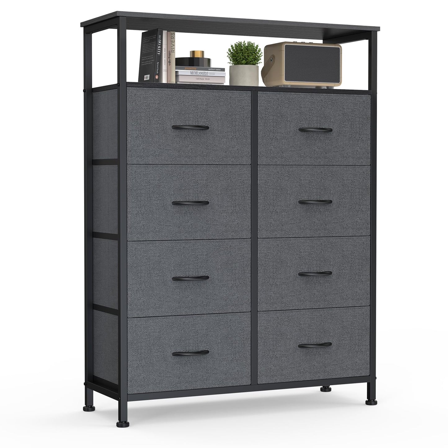 DUMOS Tall 8 Drawer Dresser for Bedroom, Storage Chest of Drawers Cabinet