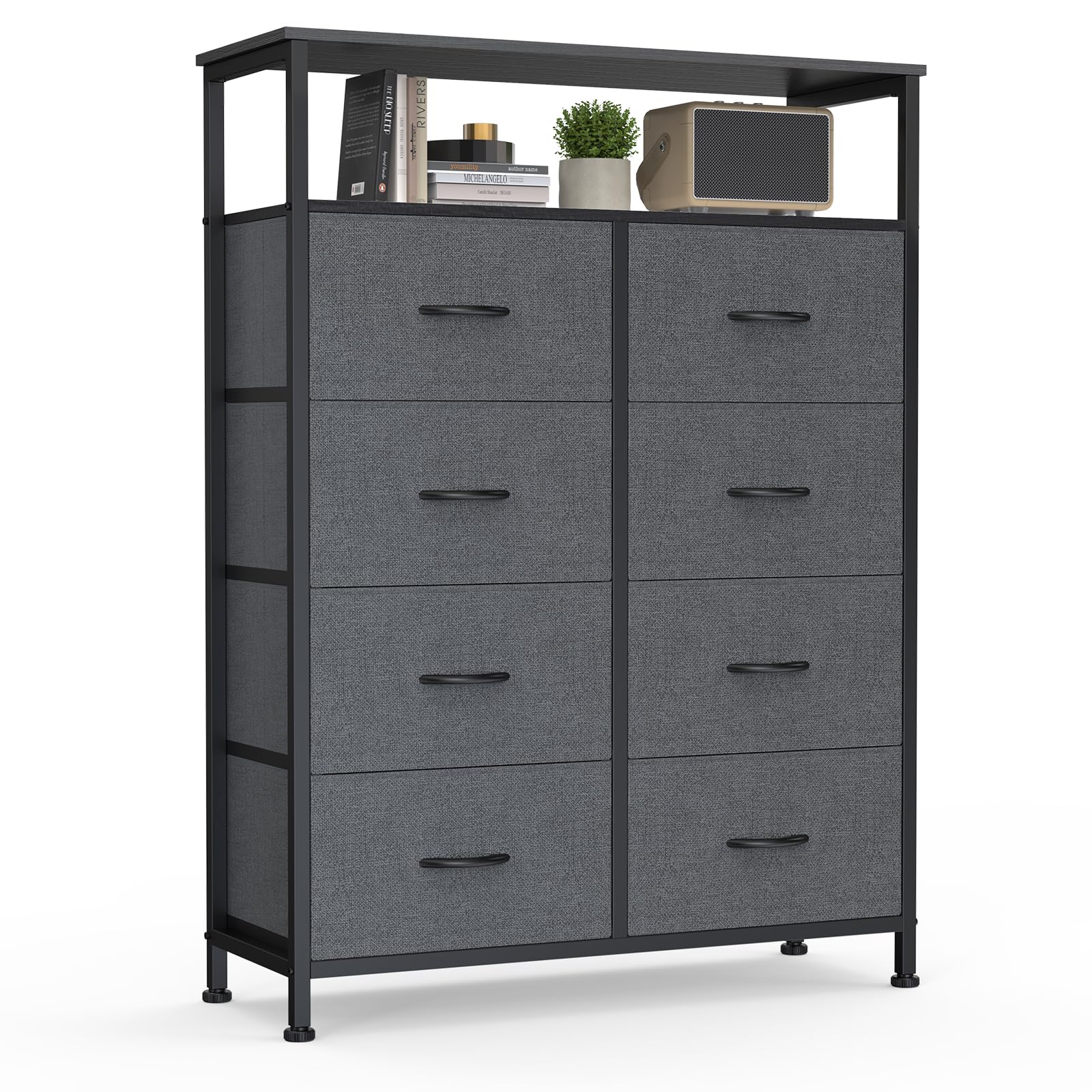 DUMOS Tall 8 Drawer Dresser for Bedroom, Storage Chest of Drawers Cabinet
