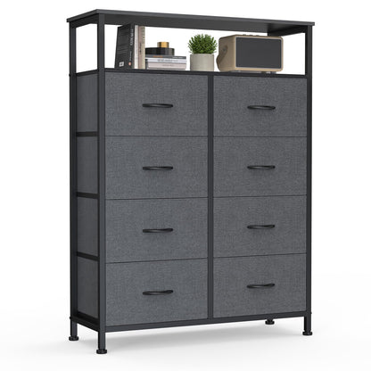 DUMOS Tall 8 Drawer Dresser for Bedroom, Storage Chest of Drawers Cabinet