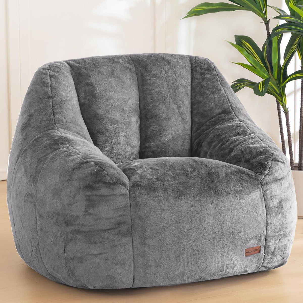 MAXYOYO Bean Bag Chair, Comfy Bean Bag Sofa with Back Support, Faux Fur Bean Bag Chair for Adults