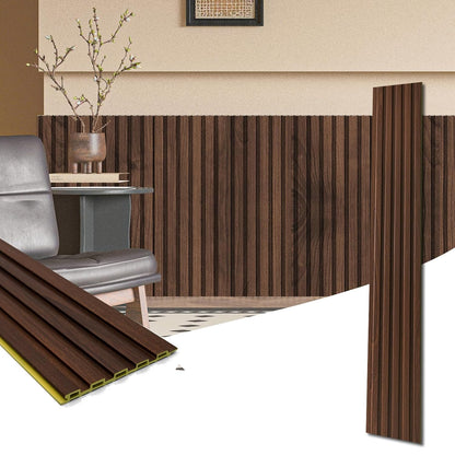 Art3d WPC Wainscoting Panels, 16-Pack 48 x 6 Inch 3D Wall Accents for Interior Wall Decor, Living