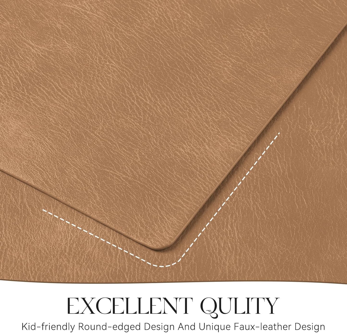 MOSAYT Vinyl Placemats Set of 4-12 X 17 Inch - Faux Leather 100% Waterproof Oil-Proof Wipeable PU