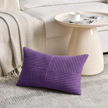 Fancy Homi 2 Packs Purple Long Lumbar Decorative Throw Pillow Covers 12x24 Inch for Living Room
