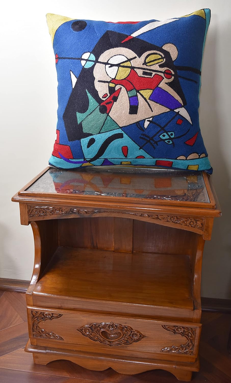 Kandinsky Modern Pillow Cover - Blue Harmony | Abstract, Contemporary, Mid Century Chair Cushion |
