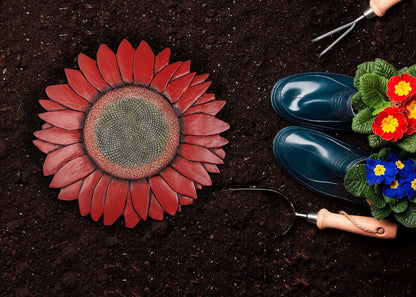 NAT & Jules Sunflower Shaped Dimensional Indoor Outdoor 12 inch Cast Resin Decorative Garden