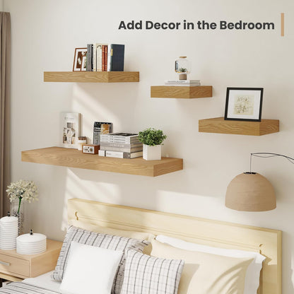 Heimlove 12 Inch Deep Floating Shelves, 12 x 12 inches Long Wall Shelf, Large Extra Display Shelf &