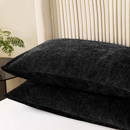 CaliTime Throw Pillow Covers Decorative 20 X 26 Inches Pack of 2 Cozy Chenille Standard Pillow