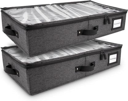 HOMELUX THEORY 2pc Under Bed Storage Containers, Bedroom Under the Bed Drawer Storage Organizer