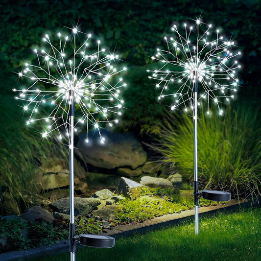 suddus Solar Garden Lights Outdoor Waterproof Decorative, 2Pack 150LED Firework Lights, Solar Fairy
