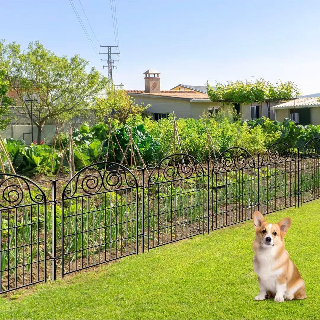 Tall Garden Fencing Animal Barrier, 40 Inch(H) 2 Panels Total Length 4.4 Ft, Dog Fences Outdoor for