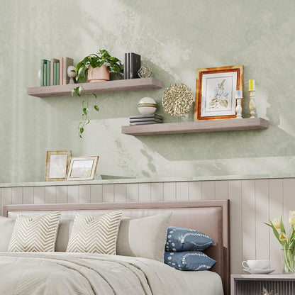 HOOBRO Floating Shelves for Wall, Wall Mounted Shelf Set of 2, 47.2" Hanging Shelf with Invisible