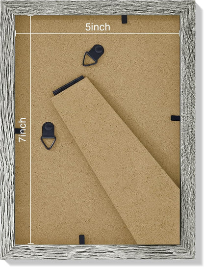 Vittanly 5x7 Picture Frames Set of 9, Shatter Resistant Plexiglass, Display 4x6 Pictures with Mat
