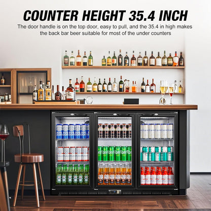 Beverage Refrigerator, 53.15W Inch 12 Cu.Ft Drink Fridge, Back Bar Beer Fridge with 3 Glass Door
