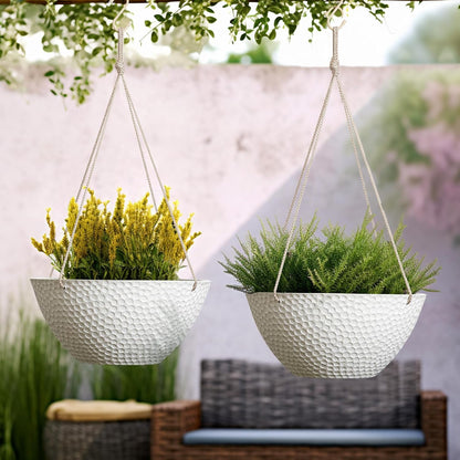 LA JOLIE MUSE Hanging Planters for Outdoor Plants, Large Hanging Planter with Drain Holes, Outdoor