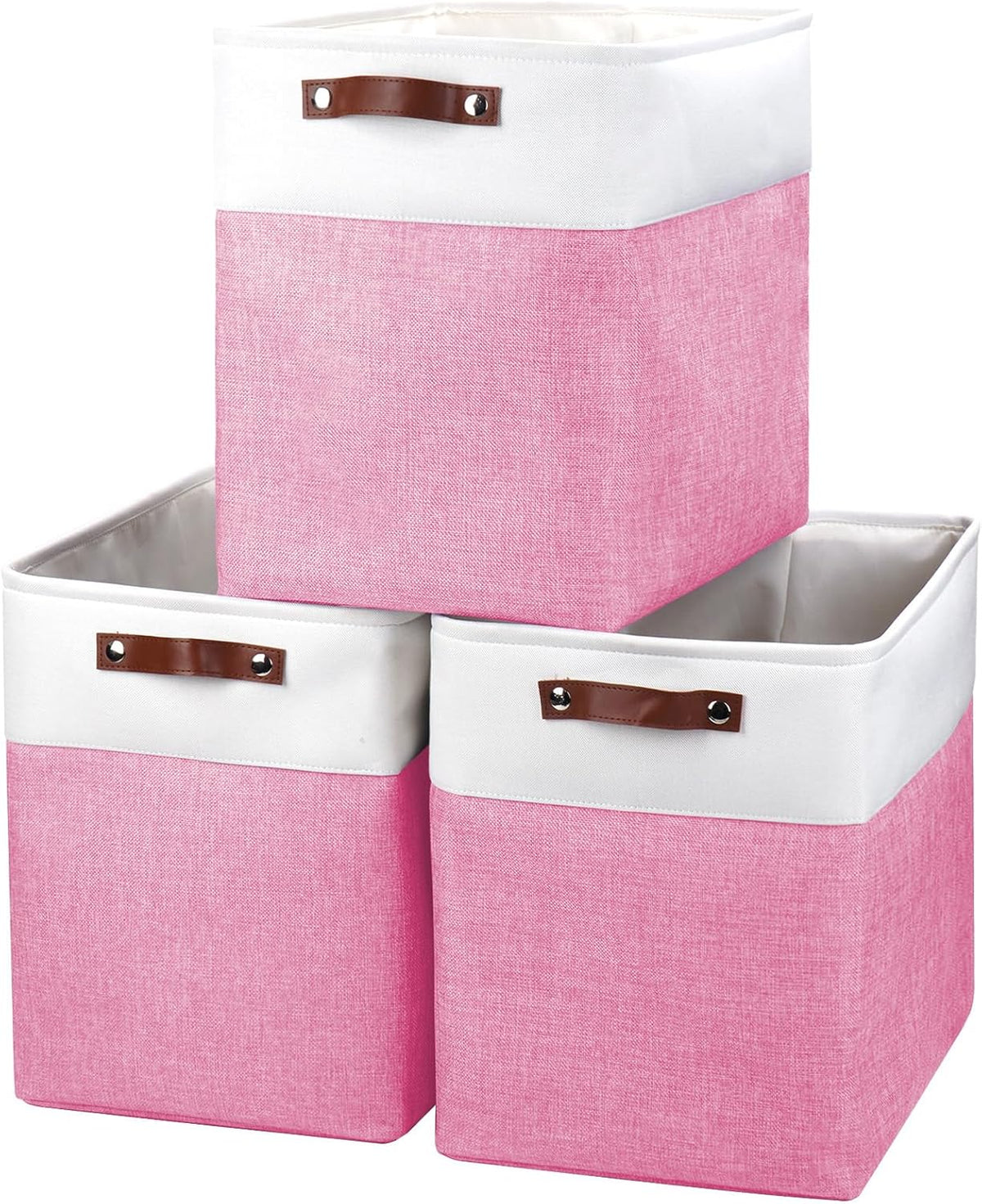 Large Fabric Storage Baskets | 50L Storage Bins, Decorative Linen Closet Baskets with Handles for