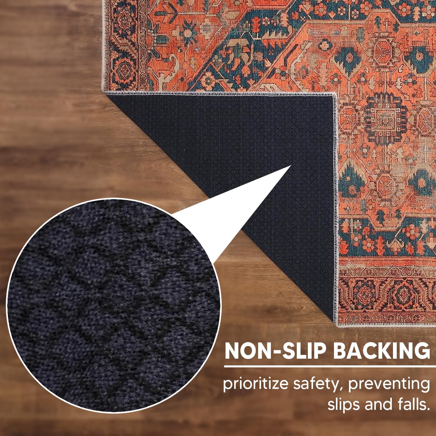 Keen Home Design 4x6 Rug - Machine Washable Area Rug with Non-Slip Backing, Ideal for Living Room