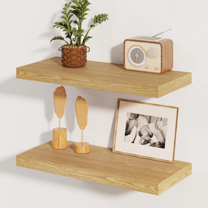 Floating Shelves for Wall, 8 Inch Deep Floating Shelves, 24"W x 8"D Wall Shelves Set of 2, Rustic
