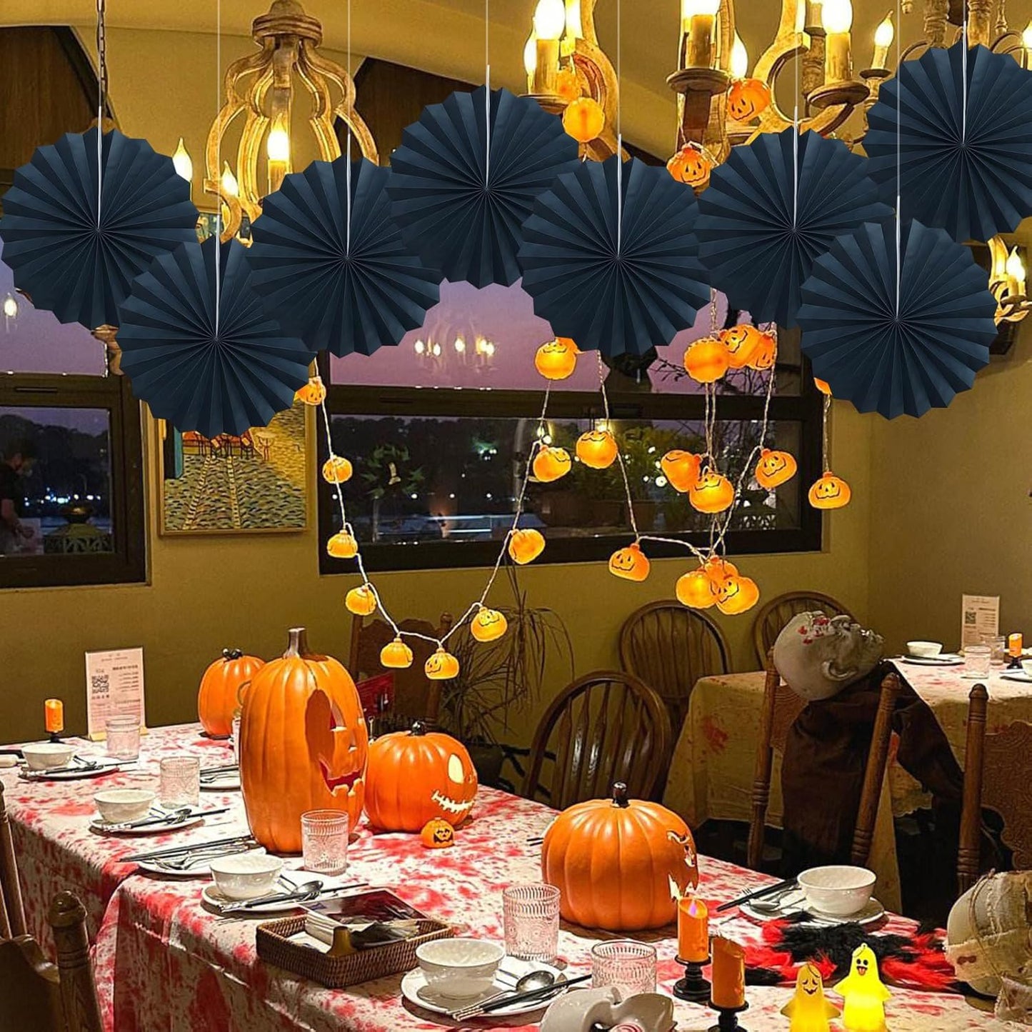Black Party Decorations,Halloween Decor Events Accessories,Black Birthday Decorations,Anniversary