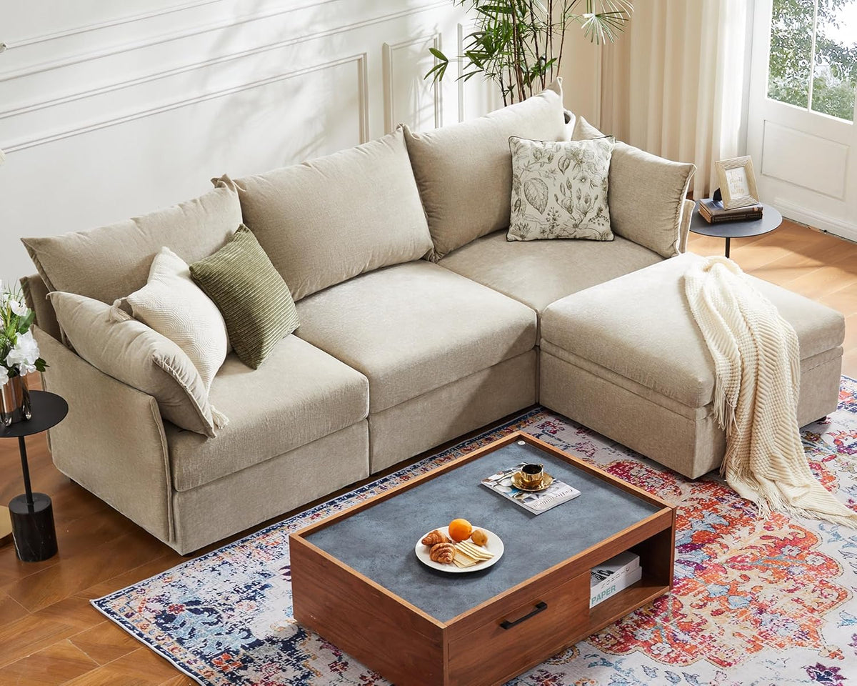 102.6" Modular Sectional Sofa, L Shaped Couch Set for Living Room, 3-Seater Comfy Cloud Couches