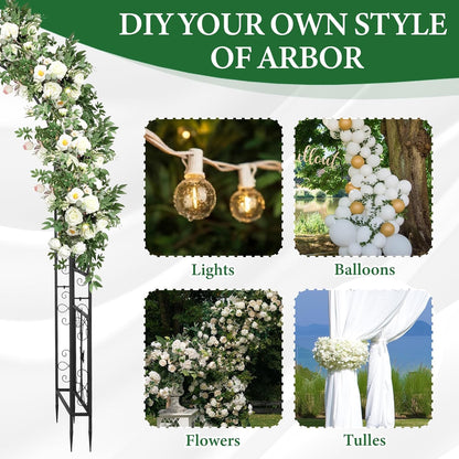 VINGLI Garden Arbor, Arch Archway for Wedding Ceremony Party, Steel Garden Trellis for Plant