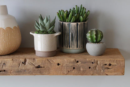 Urban Legacy Reclaimed Barnwood Planks | Floating Shelves for Wall w/Flush Mount Shelf Bracket Set
