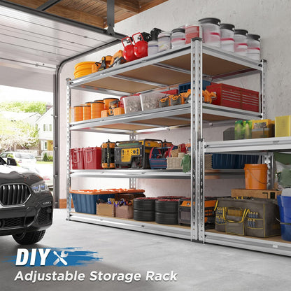 REIBII Garage Shelving, 4 Tier Storage Shelves Load 2550LBS, Adjustable Garage Shelving Heavy Duty