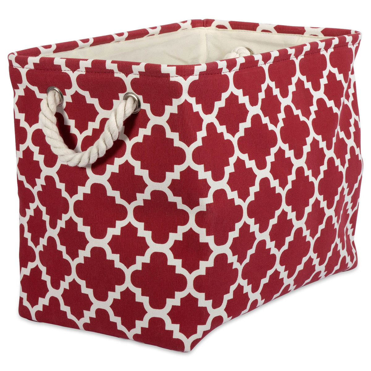 DII Polyester Container with Handles, Lattice Storage Bin, Small, Rust