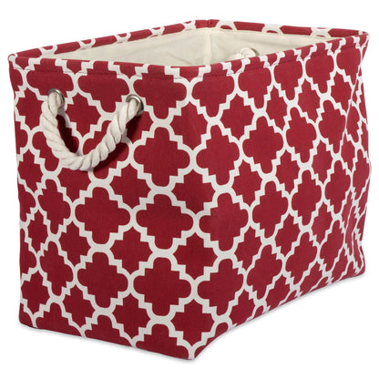 DII Polyester Container with Handles, Lattice Storage Bin, Small, Rust
