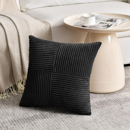 Fancy Homi 2 Packs Black Samll Decorative Throw Pillow Covers 14x14 Inch with for Couch Bed Sofa