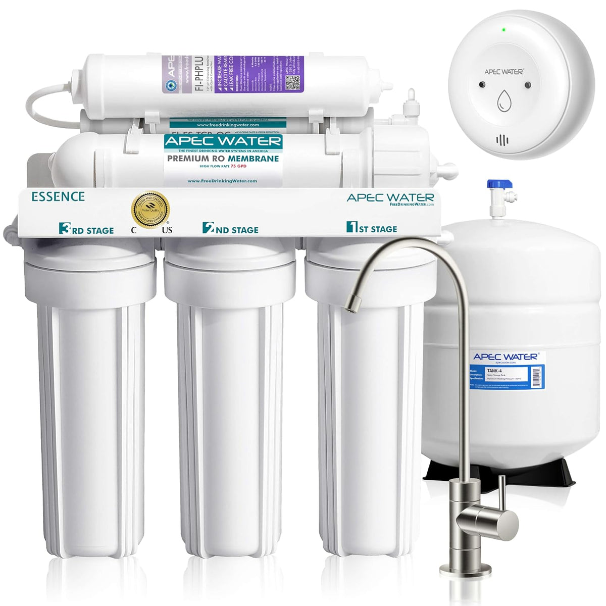 APEC Water Systems ROES-PH75 Essence Series Top Tier Alkaline Mineral pH+ 75 GPD 6-Stage Certified