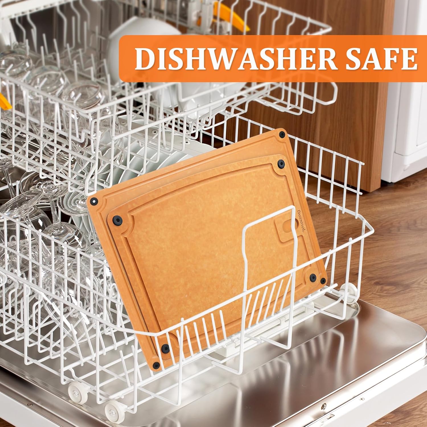 Large cutting boards for kitchen dishwasher - 2PC cutting board set double-sided with Non-Slip Feet