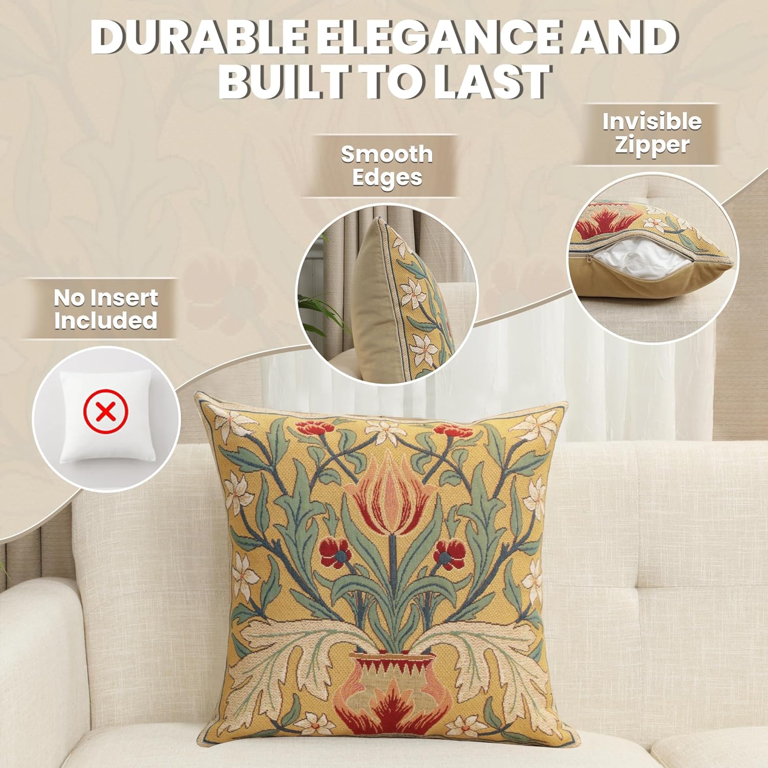 Charlotte Home Furnishings Throw Pillow Covers, Decorative Boho Pillow Covers for Couch, Living