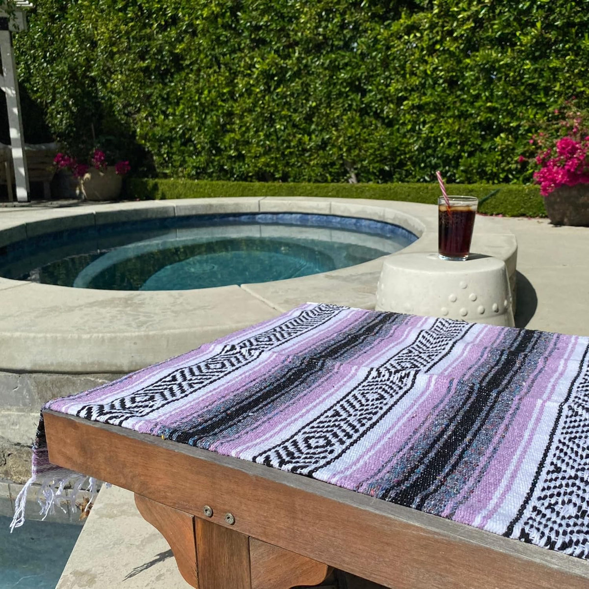 Del Mex Classic Mexican Blanket, Large Authentic Woven Falsa Throw (70"x50"), Artisan Southwest