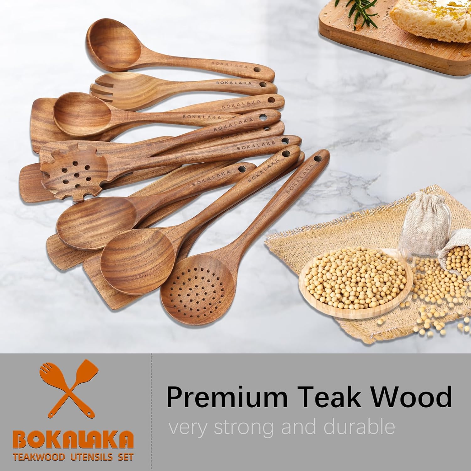 Wooden Spoons for Cooking,12 Pack Wooden Utensils for Cooking Wooden Cooking Utensils Wooden