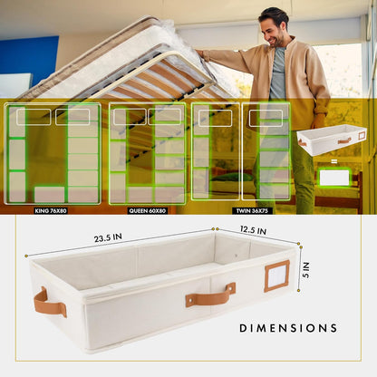 HOMELUX THEORY 2pc Under Bed Storage Containers, Bedroom Under the Bed Drawer Storage Organizer