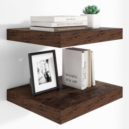Heimlove 12 Inch Deep Floating Shelves, 16 x 12 inches Long Wall Shelf, Large Extra Display Shelf &