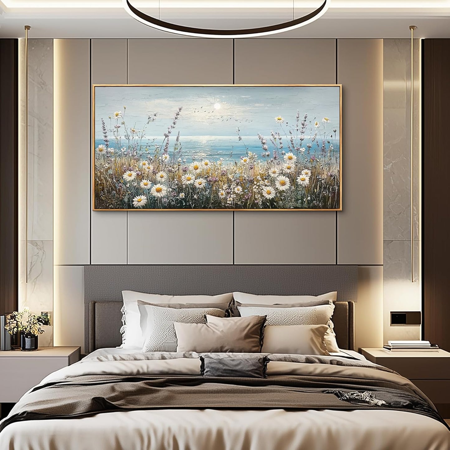 PHAOHUAXM Large Canvas Wall Decoration For Living Room Wall Art For Bedroom Office Decorations Blue