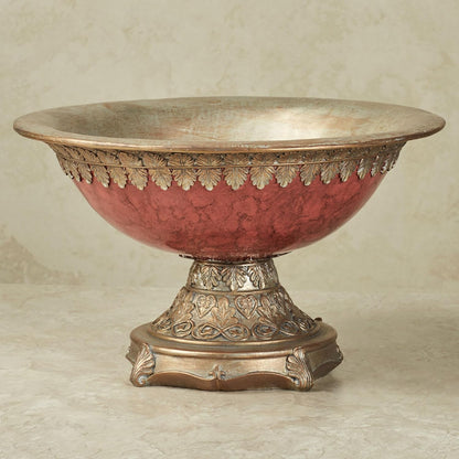 Touch of Class Cambria Cinnabar Marbled Traditional Centerpiece Pedestal Bowl Table Decoration