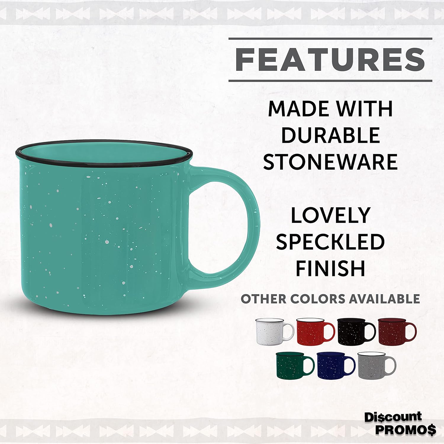 DISCOUNT PROMOS Ceramic Campfire Coffee Mugs 13 oz. Set of 10, Bulk Pack - Perfect for Tea