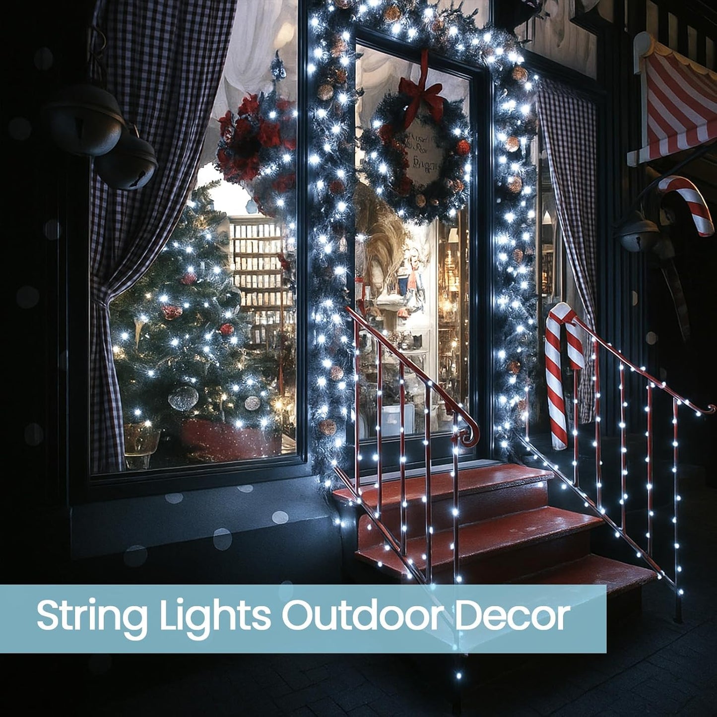 SANJICHA 2-Pack Each 72FT 200 LED Solar String Lights Outdoor, Waterproof Solar Fairy Lights Silver